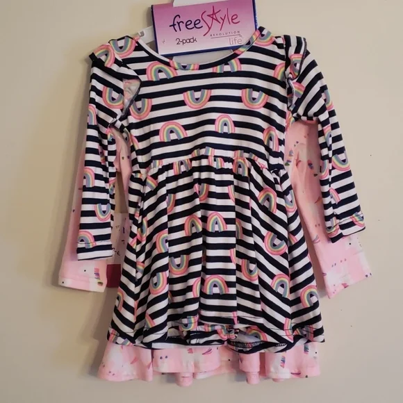 12 MO babygirl 2-Pack Long Sleeved Dresses - Picture 4 of 10